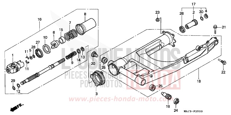 SWINGARM for Pan-European ABS PEARL ATLANTIS BLUE (B142D) from 1995